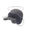 thumbnail image 1 of Winter Beanie with Brim Ear Flaps for Men Women, Warm Fleece Lined Knit Hat Stocking Caps for Cold Weather (Gray), 1 of 5