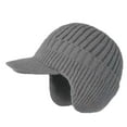 thumbnail image 1 of Winter Beanie with Brim and Ear Flaps, Knit Warm Knit Hat for Men Women Outdoor Thermal Stocking Cap, 1 of 3