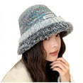 thumbnail image 1 of Winter Beanies Fluffy Warm Hat for Women Unisex Fisherman Caps Multicolor Plush Matching Color Bucket Basin Hat, 1 of 7