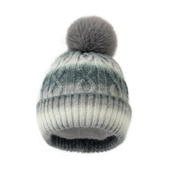 Winter Beanies Gradient Color And Winter Knitted Thickened Woolen Hat For Men And Women Warm And Cold Woolen Hat