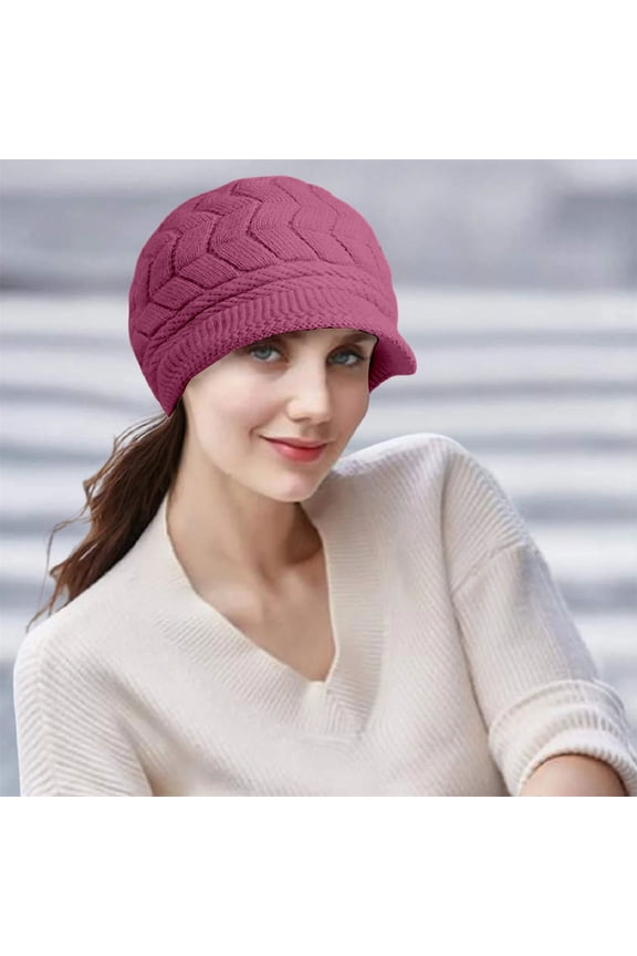 Winter Beanies Hats for Men with Ear Flaps and Brim Ear Flap Stocking Hat for Outdoor Cozy Head Beanies Cozy Trapper with Ear Flaps & Brim Head Warm Knit Stocking Cap for Outdoor Skiing Warmth Caps