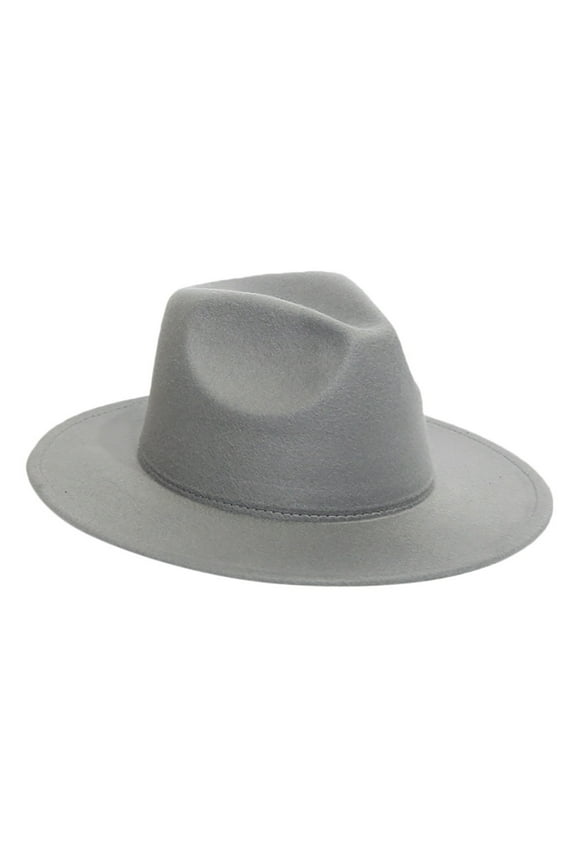 Winter Beanies Hats Women'S Crushable Wool Felt Outback Hat Panama Hat Wide Brim Caps For Men Women Fashion Grey