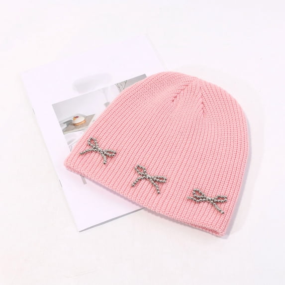 Winter Beanies Pearl Knitted Knitted Wool Hat Korean Fashion Versatile Ear Protection Hat Winter Warm Baotou Hat