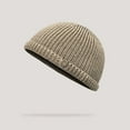 thumbnail image 1 of Winter Beanies Unisex Melon Cap Hat Knitted Hip Hop Hat Baotou Cap Dome Hat Ear Warmer Fuzzy Beanie, 1 of 3
