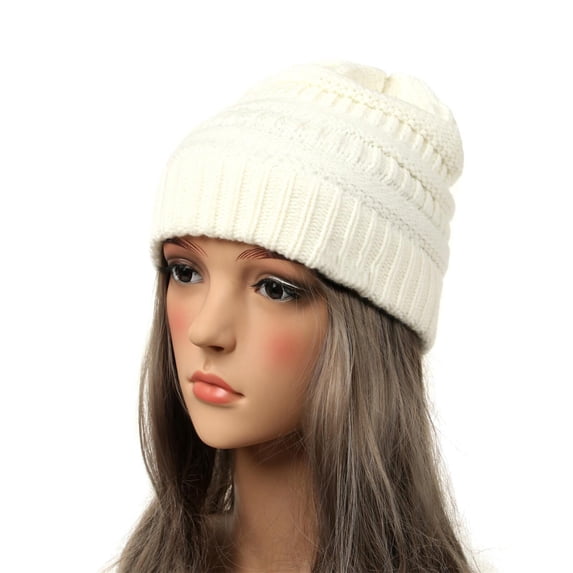 Winter Beanies Women's Winter Brimless Hat Knitted Hat Casual Thick Soft Fashionable Warm Coarse Hat Unisex