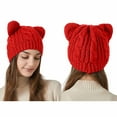 thumbnail image 1 of Winter Beanies Women's Winter Fashion Solid Color Playful Thickening Warm Knitted Hat, 1 of 5