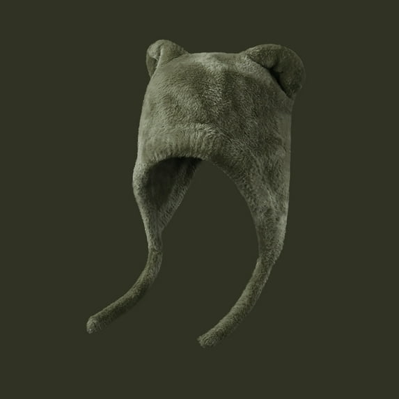 Winter Beanies Y2K Fuzzy Beanie with Cute Cat Ear Women's Winter Solid Color with Warmth And Protection Thick Hats