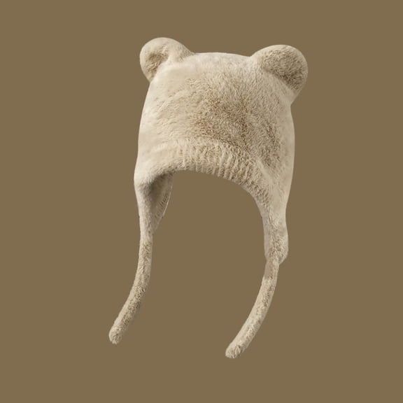 Winter Beanies Y2K Fuzzy Beanie with Cute Cat Ear Women's Winter Solid Color with Warmth And Protection Thick Hats