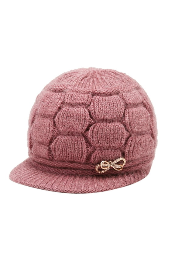 Winter Beanies for Men Sun Visor Winter Hat Cold Weather Warm Womens Beanie Cozy Wool Men's Hats & Caps Pink