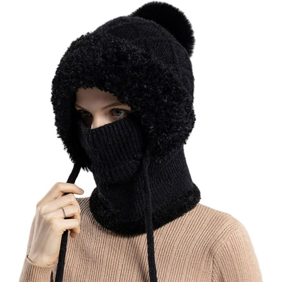 Winter Beanies for Men Women Warm Knit Skull Cap Beanie Balaclava Fleece Ski Mask Neck Warmer Winter Sports Cap