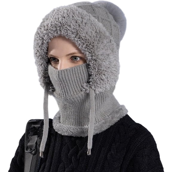 Winter Beanies for Men Women Warm Knit Skull Cap Beanie Balaclava Fleece Ski Mask Neck Warmer Winter Sports Cap