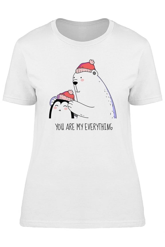 Winter Bear And Penguin Loving T-Shirt Women -Image by Shutterstock, Female x-Large