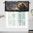 thumbnail image 1 of Winter Bear Curtain Valances for Kitchen Windows Rutsic Cabin Farmhouse Nature Scenery Rod Pocket Valances for Bedroom Living Room Dining Room 54 by 18 in, 1 Panel, 1 of 6