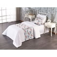 thumbnail image 1 of Winter Bed Runner Set, Happy Family Skiing on Ice Town Life Illustrated Snowy Pine Tree Print, Decorative Bedding Scarf & a Pillow Sham for Hotels Homes, Twin, Sea Blue Off White Ruby, by Ambesonne, 1 of 3