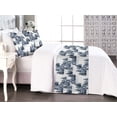 thumbnail image 1 of Winter Bed Runner Set, Retro Themed Oil Painting Style Pine Trees Snowy Weather Forest Landscape, Decorative Bedding Scarf & 2 Pillow Shams for Hotels Homes, Queen, Sea Blue Off White, by Ambesonne, 1 of 3