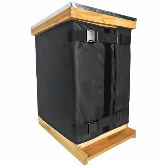 Winter Bee Hive Wrap for 10 and 8 Frame Beehives, Adjustable Insulation Cover for 2 Deep + 1 Medium Hive Boxes, Waterproof, Windproof, Reusable 76.8" x 23.6"