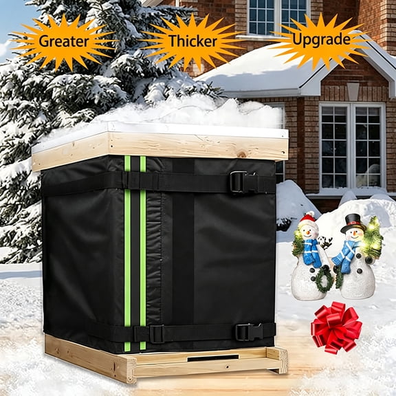 Winter Bee Hive Wrap,78.74" x 27.6"inch Adjustable Beehive Wrap Beekeeping Supplies for 2 Deep Hive Boxes, , 900D Oxford Insulated Cover, Waterproof, Windproof, Lightweight,Reusable