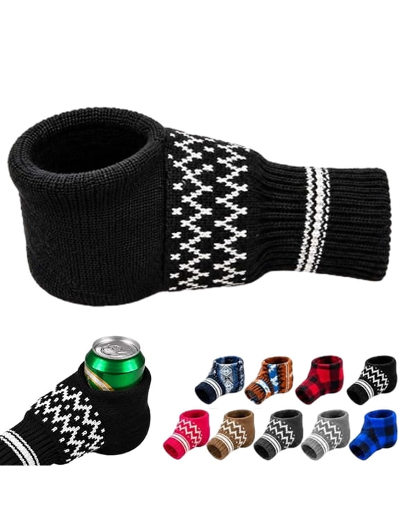 Winter Beer Glove Knit Mitten Mitt Holder Warm Hands Cool Drinks Party, Insulating Gloves to Keep Your Hands Warm in Winter - New Year Party Favors