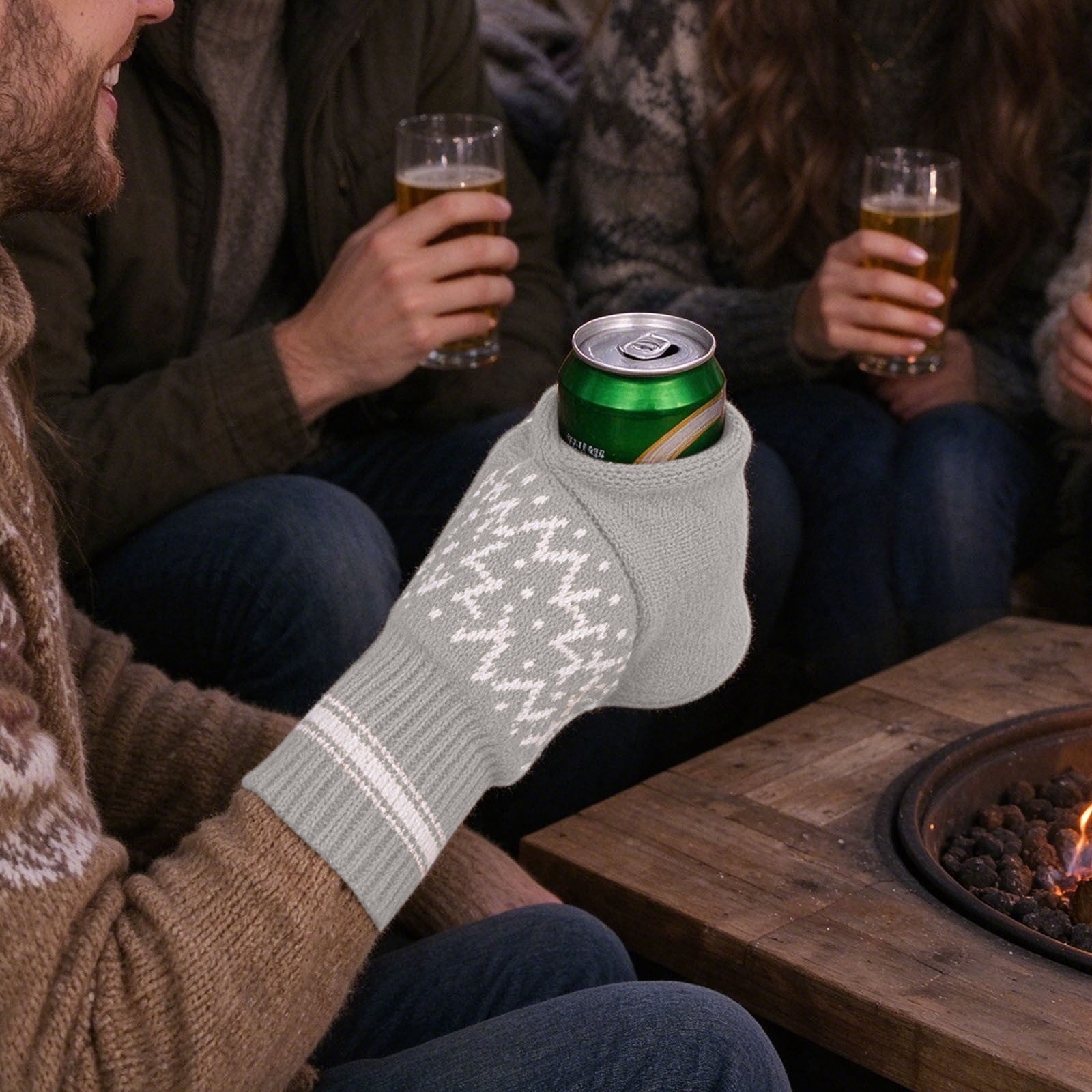 Winter Beer Mitten Glove,1 Pcs Knit Stitched Drink Holder Funny ...