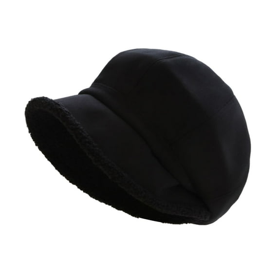 Winter Beret Warm Thickened Plush Lined Solid Color Retro Warm Korean Adjustable Fordable Solid Color Female Lady Outdoor Newsboy Hat Bonnet
