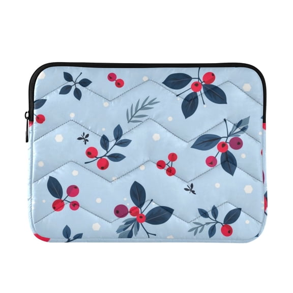 Winter Berry Printed Laptop Sleeve 13-14 Inch Computer Bag & Laptop Case for Women Men with Zippe for Work Travel