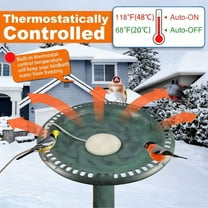 Winter Bird Bath Ice Melter, Birdbath Water Heater Device, Stock Tank Heat Submersible Water Heat for Livestock, Automatic Thermostat Controlle Non-Conductive Deicer (White)