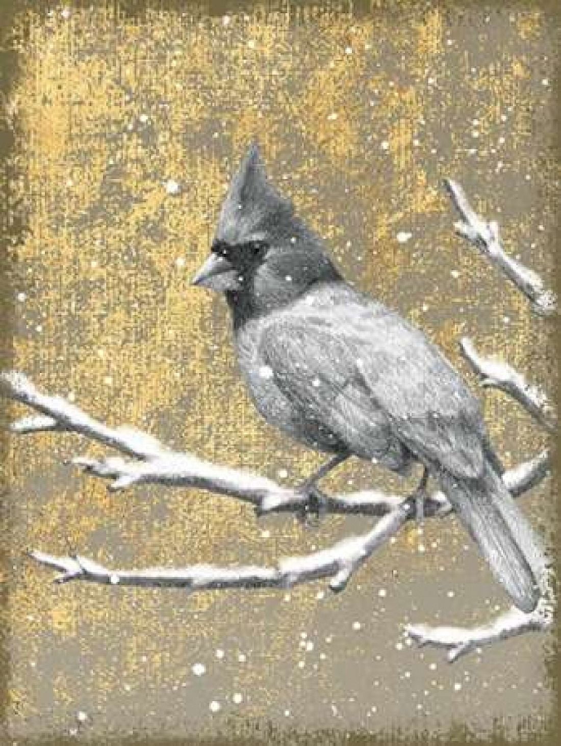 Winter Birds Cardinal Neutral Canvas Art - Beth Grove (18 x 24)