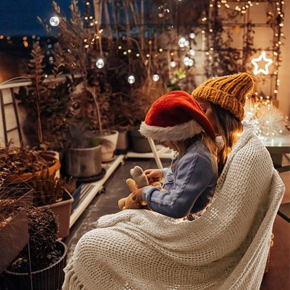 Winter Blanket - Four Season Knitted Blanket Lightweight Blanket Warm And Breathable Can Be Used For Picnics Or Outdoor/Indoor Covering Blankets 50x72in