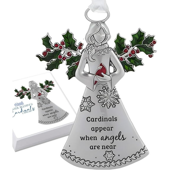 Winter Blessings Angel Cardinals Appear When Angels are Near Ornament