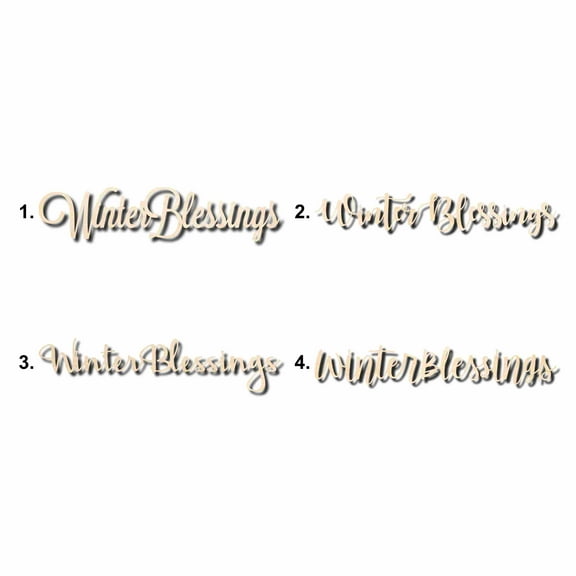 Winter Blessings Sign Unfinished Wood Cutout Home Decor DIY Option 3- 42" Wide / 1/4"