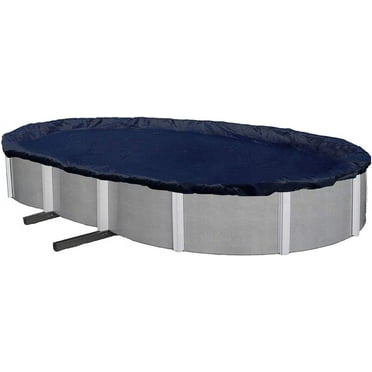 Winter Block 18' x 33' Black Oval Winter Laminated Pool Cover for Above-Ground Pools