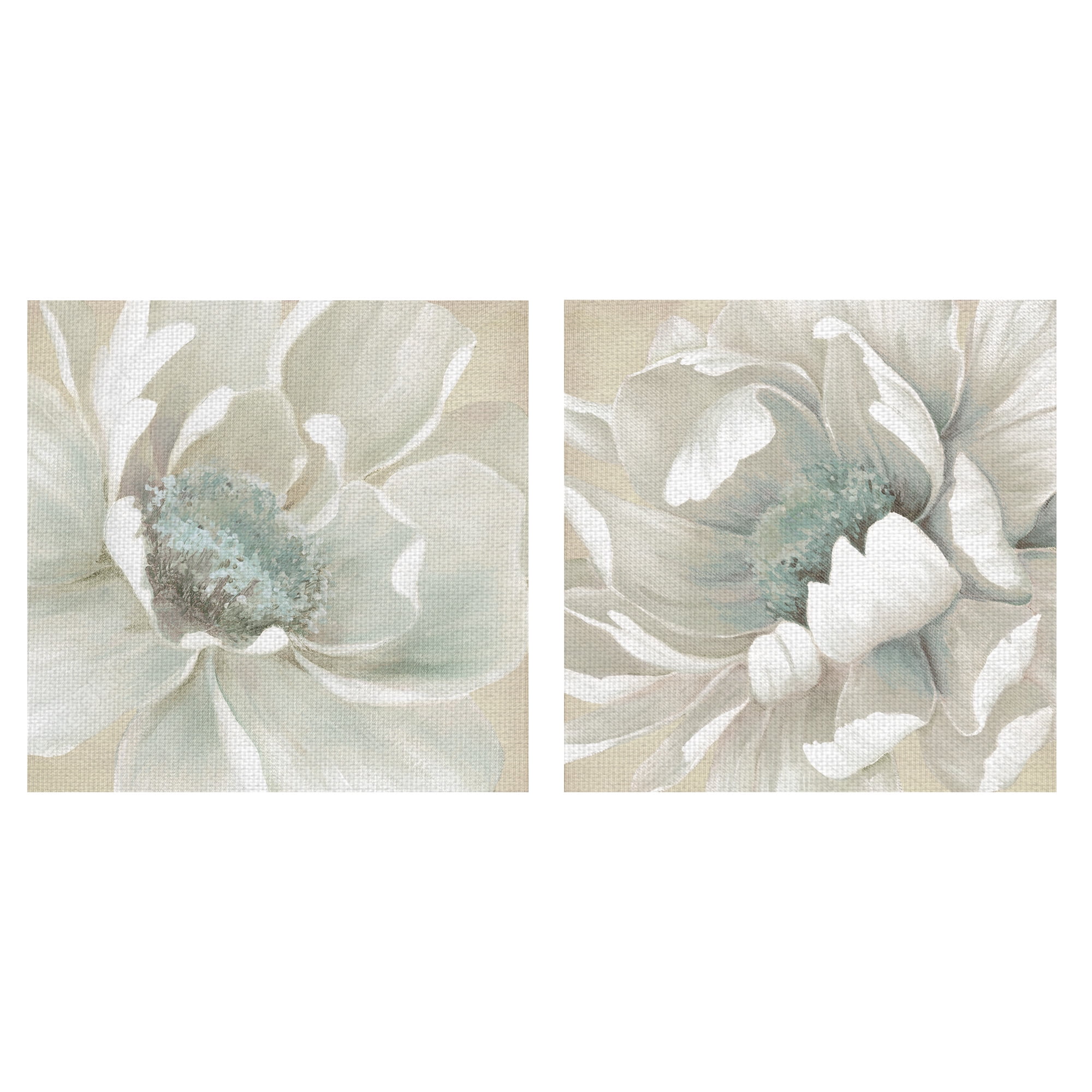 Winter Blooms White and Blue Floral Canvas Art Set