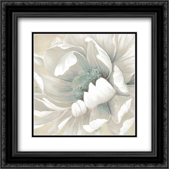 Winter Blooms II 2x Matted 20x20 Black Ornate Framed Art Print by Robinson, Carol