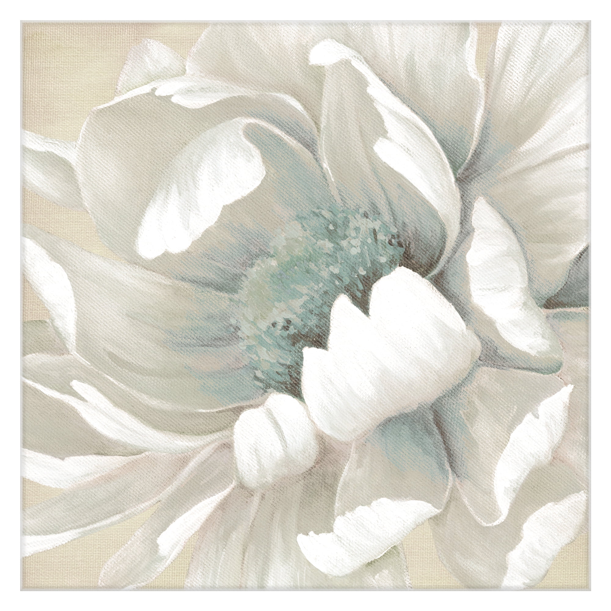 Winter Blooms II White and Blue 20" x 20" Canvas Art