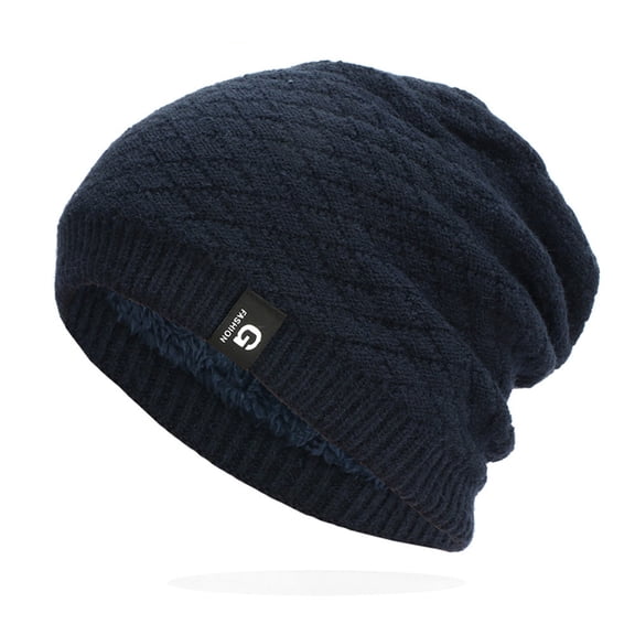 Winter Blue Baseball Cap Womens And Mens Diamond Check Sweater Men'S Cycling Soft Knit Polyester