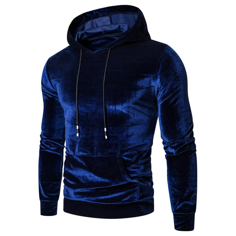 Blue velvet hoodie mens clearance