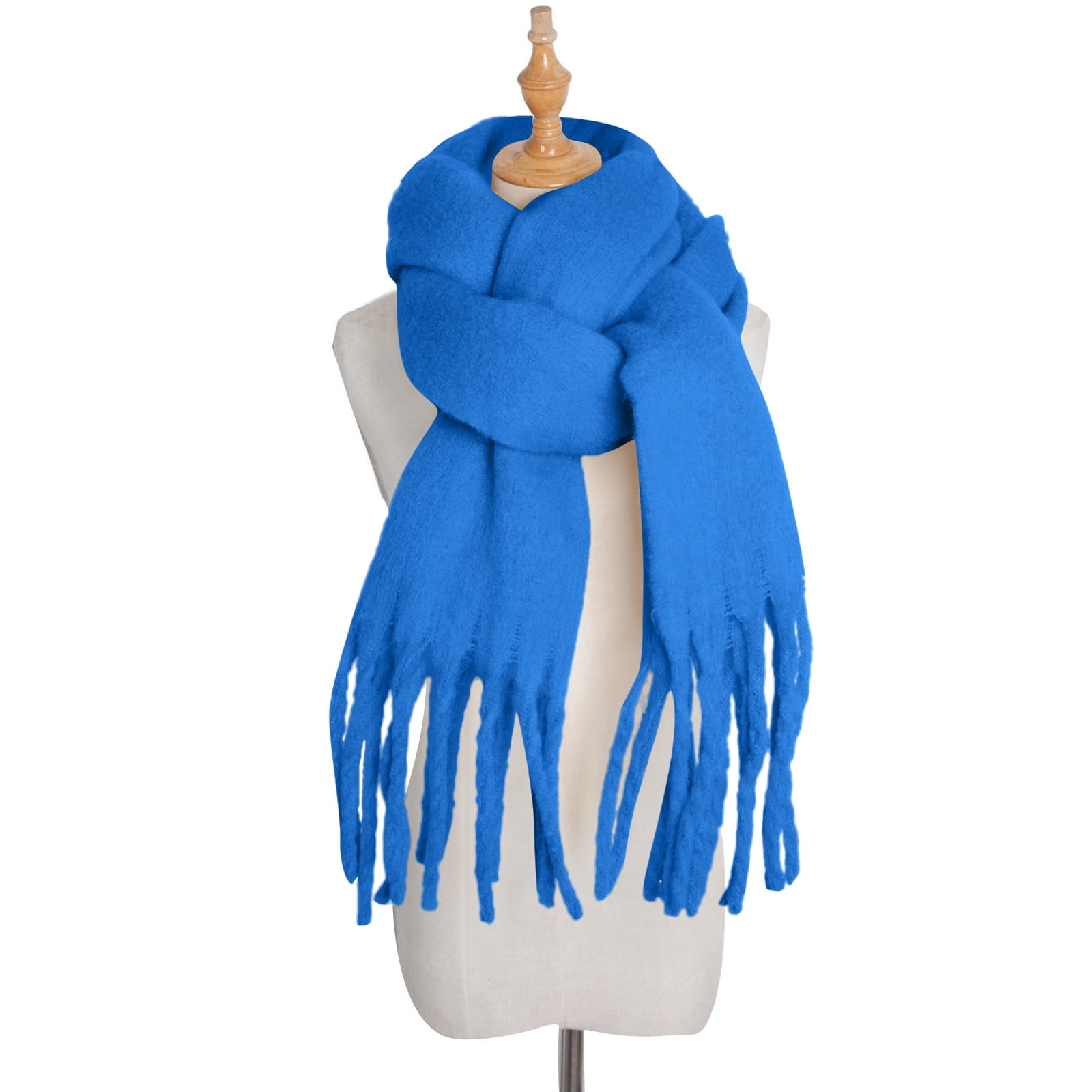 MRULIC fall clothes for women 2022 Stylish Winter Wrap It Scarf Winter  Classic Arrange Shawl Thick Solid Reversible On Large Women's To Warm Color  Wear And Scarf Blue + One size 