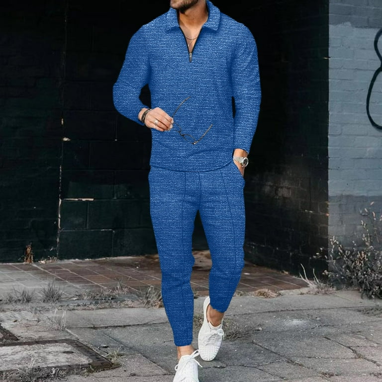 Winter Blue Mens Outfits Piece Dress Sets Shirt Fashion