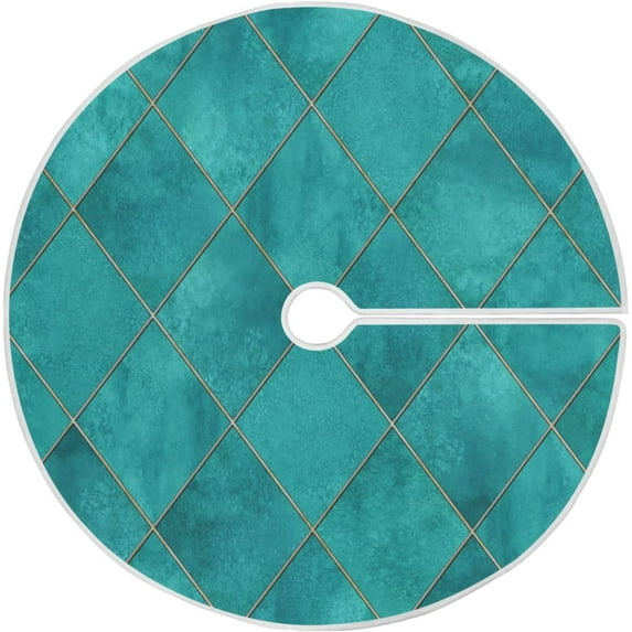 Winter Blue Snowflakes Christmas Tree Skirt Home Christmas Decoration Large Round Tree Skirt 47.2 Inches