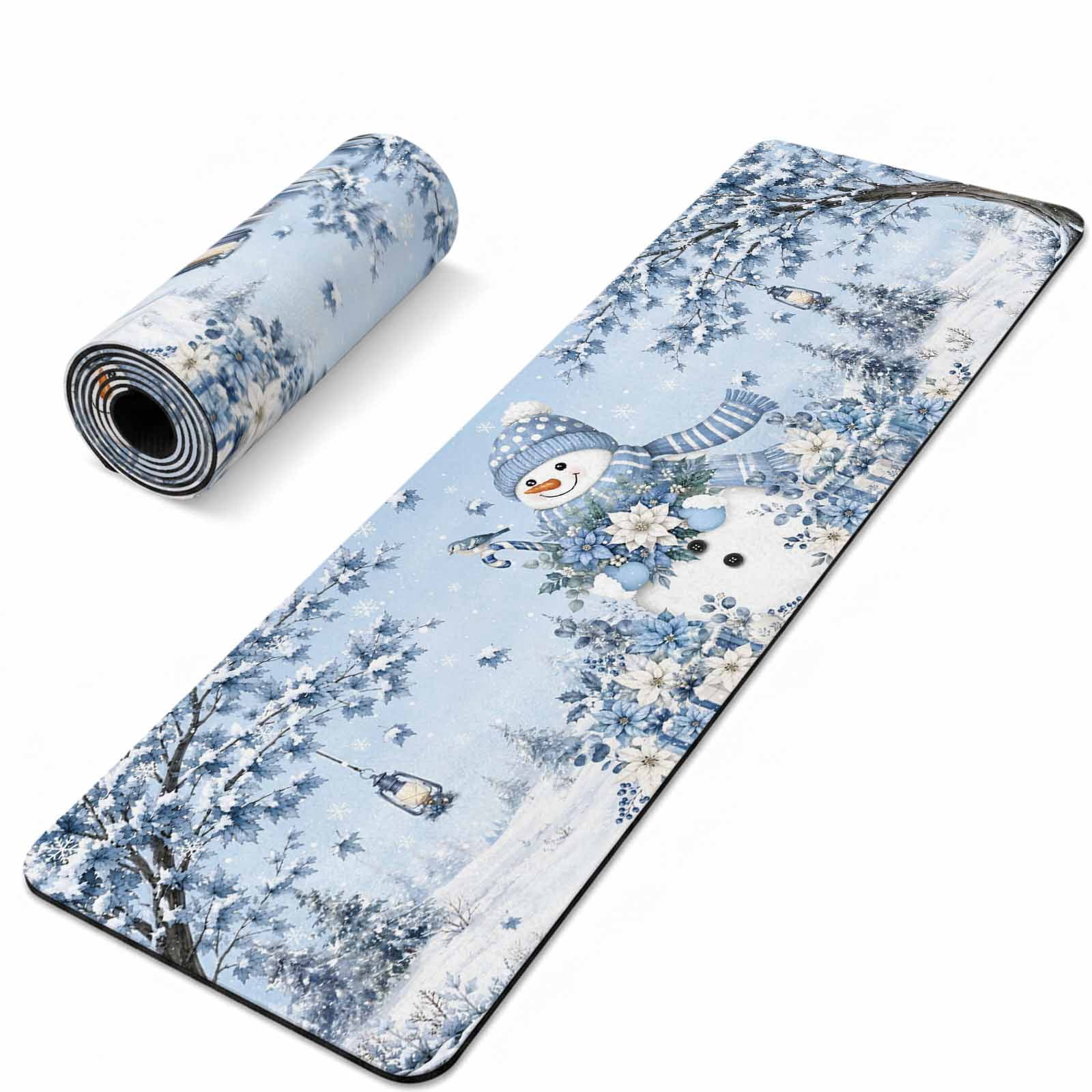 Winter Blue Snowman Heat Insulation Mats for Countertop Christmas Maple ...