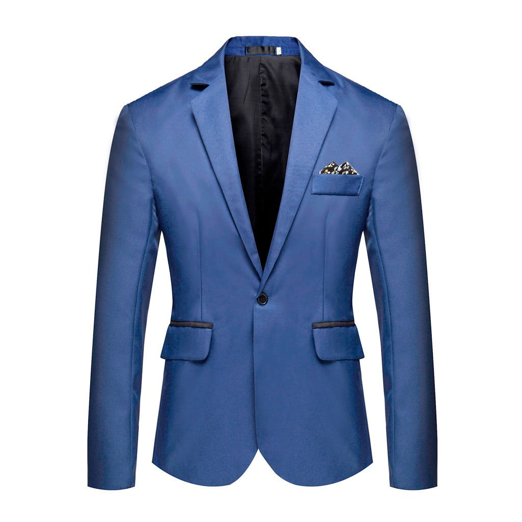 Winter Blue Wedding Outwear Party Suit Business Casual Men'S Stylish ...
