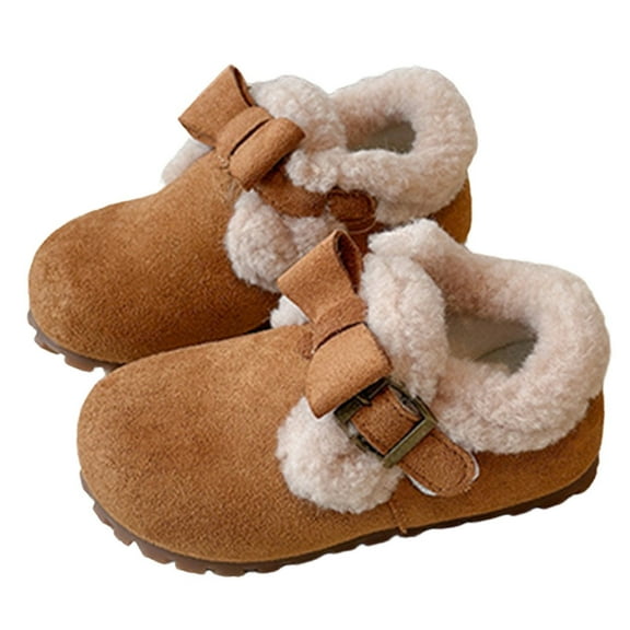 Winter Booties for Girls with Bow Embellishment, Soft-Lined Booties for Cold Weather Protection