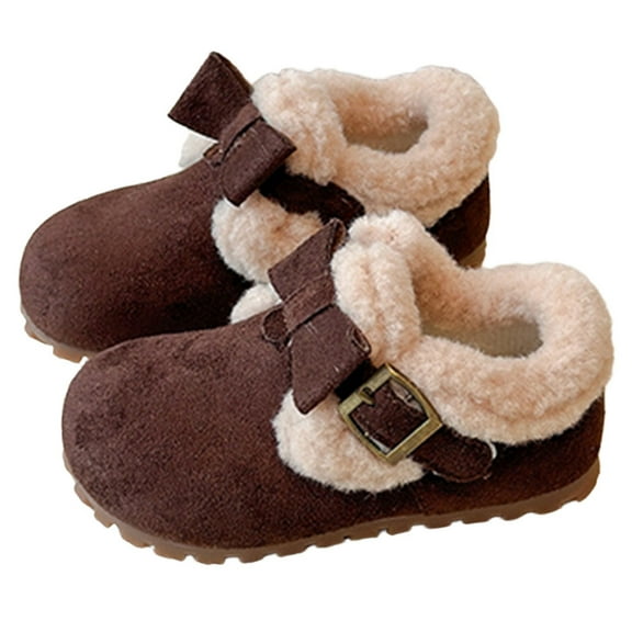 Winter Booties for Girls with Bow Embellishment, Soft-Lined Booties for Cold Weather Protection