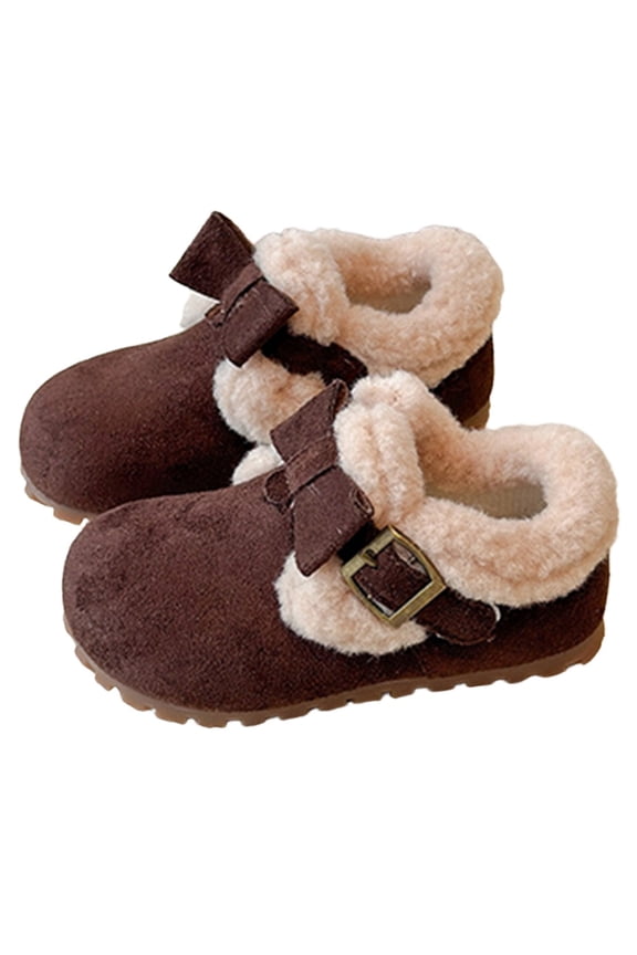Winter Booties for Girls with Bow Embellishment, Soft-Lined Booties for Cold Weather Protection