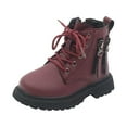 thumbnail image 1 of Winter Boots For Little Boys Girls Clearance Sale Toddler Shoes Boys Girls British Style Fashion Lacein Zipper Non Slip Keep Warm Comfortable Boots 8 M, 1 of 4