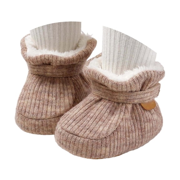 Winter Boots Toddler Soft Lined Baby Girls Sneakers Breathable Easy Hook and Loop Closure Flexible Sole First Walking Shoes for Toddlers Boots for Toddler Girl Beige 0 Months-6 Months
