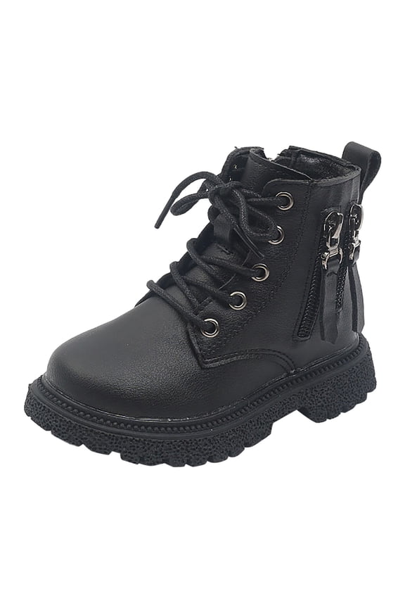 Winter Boots Toddler Stylish Toddler Girls Winter Ankle Boots Cozy Warm Lined Fall Footwear Durable Soft Sole Casual Dressy Occasions Shoes for Kids Girl Winter Boots Black 2 Years-2.5 Years