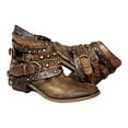 thumbnail image 1 of Winter Boots Vintage Women's Waterproof Ankle Boots with Round Toe Thick Sole Retro Cowboy Style with Buckle Chain Strap Decor for Country Concerts, 1 of 5
