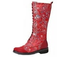 thumbnail image 1 of Winter Boots Women Cowboy Boots Comfortable Pull On Zipper Chunky Heel Pointed Toe Embroidered Western Cowgirl Knee High Boots Girls Ladies Retro Tall Boot Red 6, 1 of 4