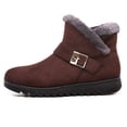 thumbnail image 1 of Winter Boots Women Warm Plush Snow Boots Zipper Comfort Flats Shoes, 1 of 11